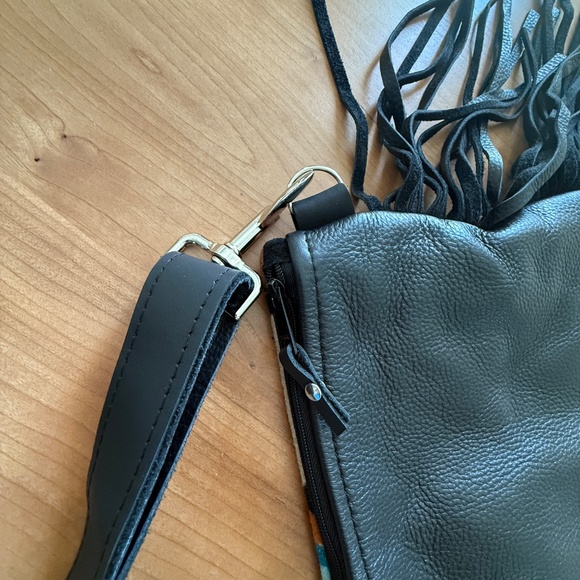 Mercy Grey Fringe Crossbody Purse with Pendleton Wool - Picture 5 of 7